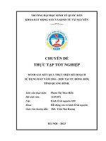 Chuyên đề thực tập tốt nghiệp: Đánh giá kết quả thực hiện kế hoạch sử dụng đất năm 2016 - 2020 tại tp. Đồng Hới, tỉnh Quảng Bình