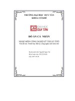 đồ án cá nhân nhập môn công nghệ kỹ thuật ôtô đề tài trình bày bất kỳ công nghệ mới trên ôtô