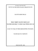 phát triển nguồn nhân lực ngành giáo dục và đào tạo tỉnh lào cai