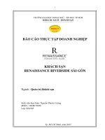 Báo cáo thực tập tại khách sạn 5 sao Renaissance Riverside Hotel Saigon