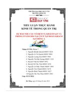 tiểu luận thực hành kinh tế trong quản trị dự báo nhu cầu về dịch vụ khách sạn và phòng ở năm 2024 tại ctcp tập đoàn khách sạn đông á