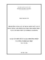 Bồi dưỡng năng lực sử dụng ngôn ngữ Vật lí bằng tiếng Anh trong dạy học phần Động học - Vật lí 10 theo tiếp cận Mobile Learning