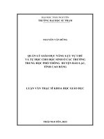 quản lý giáo dục năng lực tự chủ và tự học cho học sinh ở các trường trung học phổ thông huyện bảo lạc tỉnh cao bằng