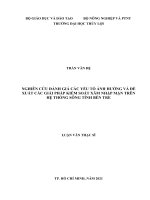 Luận văn thạc sĩ kỹ thuật chuyên ngành Kỹ thuật tài nguyên nước: Nghiên cứu đánh giá các yếu tố ảnh hưởng và đề xuất các giải pháp kiểm soát xâm nhập mặn trên hệ thống thông tỉnh Bến Tre