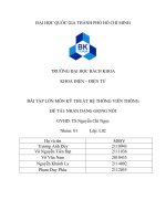 BÀI TẬP LỚN MÔN KỸ THUẬT HỆ THỐNG VIỄN THÔNG ĐỀ TÀI NHẬN DẠNG GIỌNG NÓI