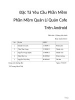 đặc tả yêu cầu phần mềm phần mềm quản lí quán cafe trên android