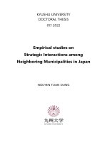 empirical studies on strategic interactions among neighboring municipalities in japan
