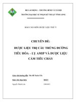 báo cáo môn dược liệu thú y chuyên đề dược liệu trị cầu trùng đường tiêu hóa lỵ amip và dược liệu cầm tiêu chảy