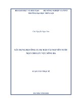 Luận văn thạc sĩ kỹ thuật Chuyên ngành Thủy văn học: Xây dựng bộ công cụ dự báo tài nguyên nước mặt cho lưu vực sông Ba