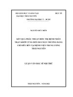 kết quả phẫu thuật điều trị bệnh nhân trật khớp cùng đòn da chấn thương bằng chỉ siêu bền tại bệnh viện trung ương thái nguyên