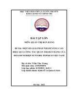 đề tài một số giải pháp nhằm nâng cao hiệu quả công tác quản trị bán hàng của doanh nghiệp suntory pepsico việt nam