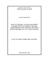 quản lý giáo dục an toàn giao thông cho học sinh ở các trường tiểu học thành phố bắc ninh tỉnh bắc ninh theo hướng phối hợp các lực lượng giáo dục