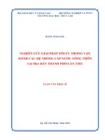 Luận văn thạc sĩ chuyên ngành Kỹ thuật cơ sở hạ tầng: Nghiên cứu giải pháp tối ưu trong vận hành các hệ thống cấp nước nông thôn tại địa bàn thành phố Cần Thơ