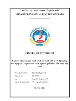 Chuyên đề tốt nghiệp: Tác động của chính sách tài chính tiền tệ tới thị trường Bất động sản – Nghiên cứu kinh nghiệm quốc tế và vấn đề tại Việt Na