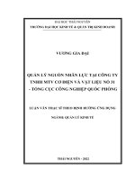 quản lý nguồn nhân lực tại công ty tnhh mtv cơ điện và vật liệu nổ 31 tổng cục công nghiệp quốc phòng