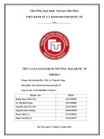 TIỂU LUẬN GIAO DỊCH THƯƠNG MẠI QUỐC TẾ