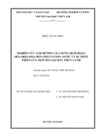 Luận văn thạc sĩ kỹ thuật chuyên ngành Kỹ thuật môi trường: Nghiên cứu ảnh hưởng của dung dịch hoạt hóa điện hóa đến chất lượng nước và sự phát triển của một số loại rau thủy canh