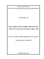 phát triển công nghiệp trên địa bàn tỉnh tuyên quang giai đoạn 2020 2025