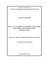 quản lý tài chính tại trường thpt huyện bắc ninh tỉnh bắc ninh