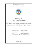 Chuyên đề thực tập tốt nghiệp: Đánh giá quy hoạch sử dụng đất của thành phố Hải Phòng trong giai đoạn 2011-2015