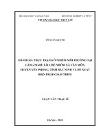 Luận văn thạc sĩ chuyên ngành Khoa học Môi trường: Đánh giá thực trạng ô nhiễm môi trường tại làng nghề tái chế nhôm xã Văn Môn, huyện Yên Phong, tỉnh Bắc Ninh và đề xuất biện pháp giảm thiểu