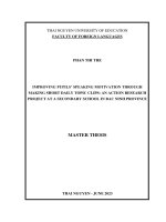 improving pupils speaking motivation through making short daily topic clips an action research project at a secondary school in bac ninh province