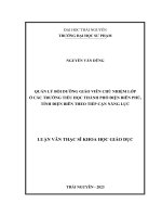 quản lý bồi dưỡng giáo viên chủ nhiệm lớp ở các trường tiểu học thành phố điện biên phủ tỉnh điện biên theo tiếp cận năng lực