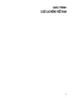 Giáo trình Luật Lao động Việt Nam - Trường Đại học Luật Hà Nội. Lưu Bình Nhưỡng chủ biên, Đỗ Ngân Bình (Phần 1)