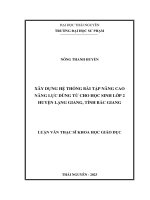 xây dựng hệ thống bt nâng cao năng lực dùng từ cho hs lớp 2 huyện lạng giang tỉnh bắc giang