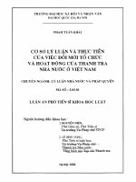 Luận án phó tiến sĩ luật học: Cơ sở lý luận và thực tiễn của việc đổi mới tổ chức và hoạt động của thanh tra nhà nước ở Việt Nam