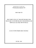 Phát triển năng lực thẩm mĩ cho học sinh Trung học Cơ sở trên địa bàn thành phố Hà Nội thông qua dạy học môn Mĩ thuật
