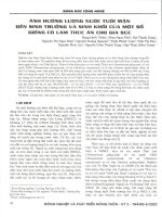 KHOA HỌC CÔNG NGHỆ ẢNH HUỐNG LUỌNG NUÓC TUÓI MẶN ĐẾN SINH TRUONG VÀ SINH KHỐI CỦA MỘT SO GIỐNG CỎ LÀM THÚC ĂN CHO GIA SÚC