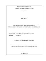 TỔ CHỨC DẠY HỌC TRẢI NGHIỆM TRONG MÔN GIÁO DỤC CÔNG DÂN CẤP TRUNG HỌC CƠ SỞ Ở HÀ NỘI