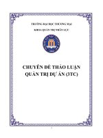 Tiểu Luận - Quản Trị Dự Án - Đề Tài - Dự Án “Giải Mã Nhân Sự Online”