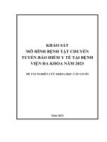 Khảo sát mô hình bệnh tật chuyển tuyến Bảo hiểm Y tế tại Bệnh viện Đa khoa tỉnh