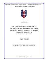 THE EFFECTS OF THE UNITED STATES’ UNCONVENTIONAL MONETARY POLICY ON FINANCIAL MARKET AND REAL ECONOMY: EVIDENCE IN VIETNAM