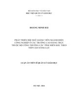 Phát triển đội ngũ giảng viên ngành Điện công nghiệp ở các trường Cao đẳng trực thuộc bộ Công thương các tỉnh miền Bắc theo tiếp cận năng lực