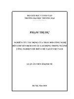Nghiên cứu tác động của thay đổi công nghệ đến chuyển dịch cơ cấu lao động trong ngành công nghiệp chế biến chế tạo ở Việt Nam