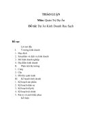 Tiểu Luận - Quản Trị Dự Án - Đề Tài - Dự Án Kinh Doanh Rau Sạch