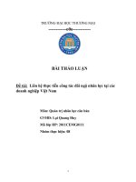 Bài thảo luận quản trị nhân lực căn bản Đề tài:  Liên hệ thực tiễn công tác đãi ngộ nhân lực tại các doanh nghiệp Việt Nam