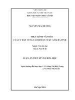 Thực hành văn hoá của cư dân vùng tái định cư ở Kỳ Anh, Hà Tĩnh