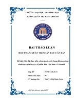 Đề tài: Liên hệ thực tiễn công tác tổ chức hoạt động quản trị nhân lực tại Công ty cổ phần Sữa Việt Nam - Vinamilk