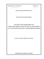 ứng dụng công nghệ thông tin trong hoạt động giải quyết thủ tục hành chính của ủy ban nhân dân quận 3 thành phố hồ chí minh