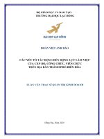 các yếu tố tác động đến động lực làm việc của cán bộ công chức viên chức của thành phố biên hòa