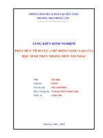 sáng kiến kinh nghiệm phát huy tích cực chủ động sáng tạo của học sinh thcs trong môn âm nhạc