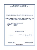 phát triển nguồn nhân lực tại cục việc làm bộ lao động thương binh và xã hội