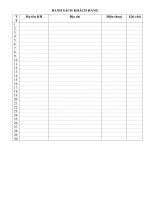 danh sách khách hàng