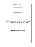 Đề Án Tốt Nghiệp Thạc Sĩ Quản Lý Kinh Tế Hoạt Động Thanh Tra Của Ngân Hàng Nhà Nước Việt Nam - Chi Nhánh Tỉnh Hà Nam Đối Với Các Quỹ Tín Dụng Nhân Dân Trên Địa Bàn Tỉnh