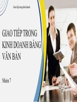 giao tiếp trong kinh doanh bằng văn bản