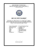 tính toán lựa chọn quy trình công nghệ nhà máy sản xuất surimi với năng suất 75 tấn nguyên liệu